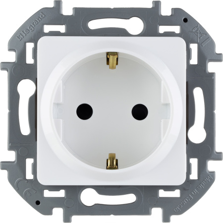 Legrand INSPIRIA Белый Розетка 2К+З со шторками - немецкий стандарт - 16 А - 250 В 673730