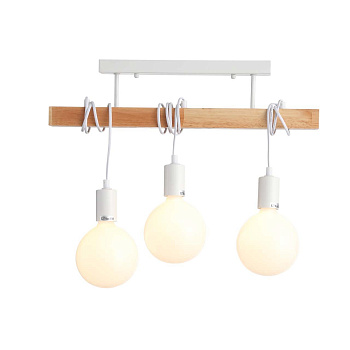 Evoluce SL1142.503.03 Светильник потолочный Белый, Светлое дерево E27 3*60W