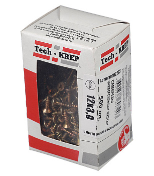 Tech-Krep Саморезы универсальные  12х3,0 мм (500 шт) желтые - коробка с ок. 102223