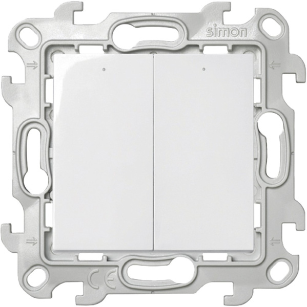 Купить Simon 24 Белый Двухклавишный выключатель с подсветкой 2450392-030