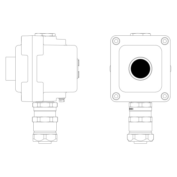 DKC Взрывонепроницаемый пост управления из алюминия LCSD-01-B-MB-P1B(11)x1-PBMB-KAEPM2MHK-20 / 1Ex d IIB T5 Gb / Ex tb IIIC T95°С Db IP66