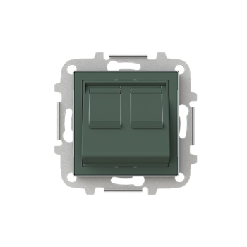 ABB SKY Комодоро Накладка для 2-х суппортов/разъёмов типа 2017... и/или 2018..., наклонная, со шторкам 2CLA851680A1901