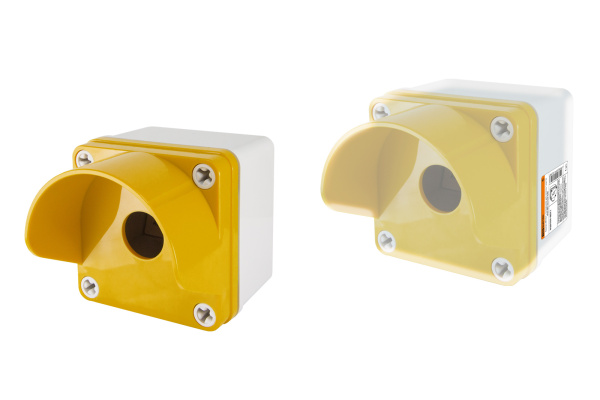 TDM Корпус КП101 c козырьком для кнопок 1 место IP66 ABS желтый SQ0705-0011