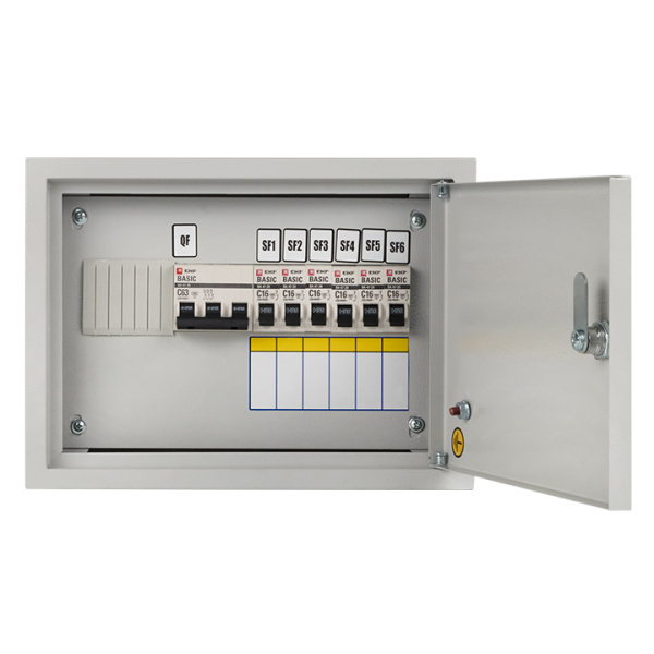 Купить EKF Basic Щит осветительный ОЩВ с автоматическими выключателями 3P 1x63A 1P 6x16A oshv-63-6