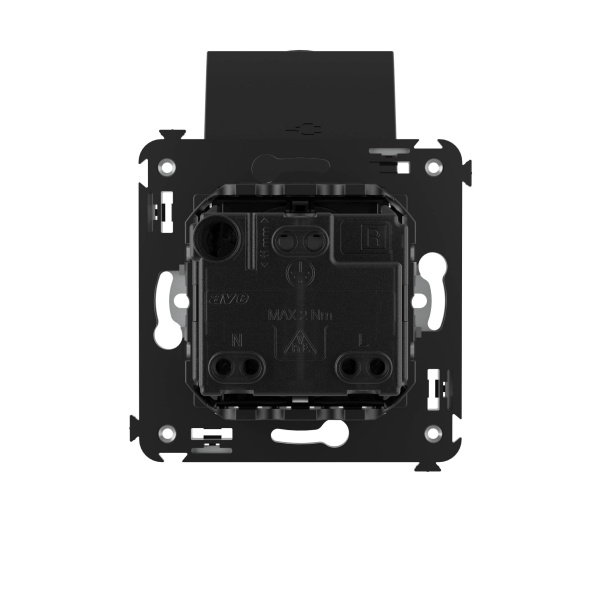 Купить DKC Розетка с крышкой в стену, 2P+E, с з/ш, "Avanti", "Черный квадрат"