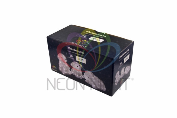 Купить NEON-NIGHT Акриловая светодиодная фигура "Медвежата" 3 шт, 20 см, 60 светодиодов, IP 20, понижающий трансформатор в комплекте, 513-266