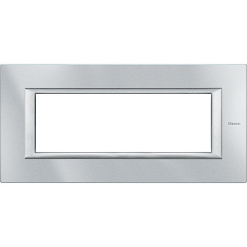 BT Axolute Алюминий Рамка декоративная прямоугольная итальянского стандарта. Монохром. 6 модулей. HA4806HC