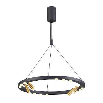 Odeon Light 3918/48L ODL20 39 черный/золотистый/металл Подвесной светильник LED 48W 4000K BEVEREN