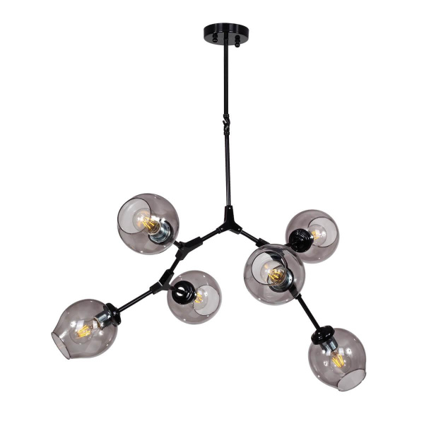 Favourite Bolos Черная/Прозрачная Люстра 6*E27*40W 1742-6P