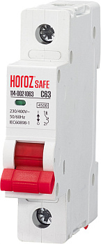 Horoz Electric 114-002-1063 1P 63A C 4.5kA 230V Миниатюрный Автоматический Выключатель SAFE (MCB 1P C63) HRZ00002636