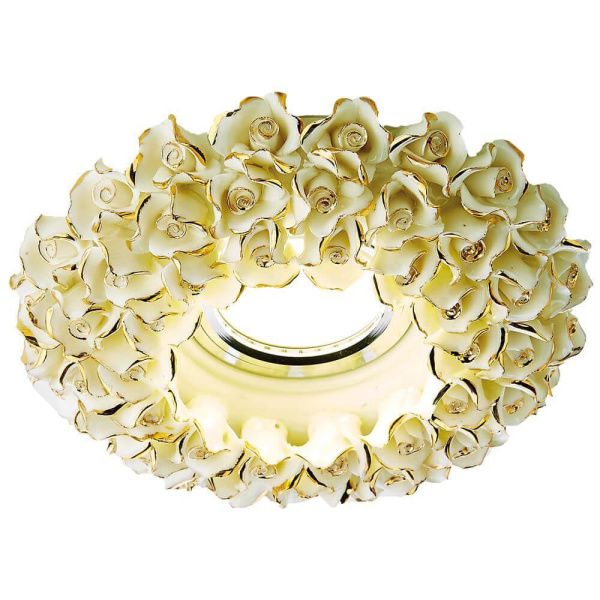 Ambrella Встраиваемый потолочный точечный светильник D5505 W/G белый/золото керамика