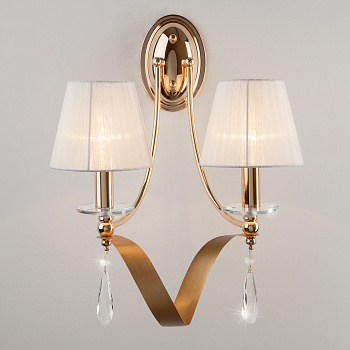 Eurosvet Классическое бра с абажурами 60063/2 золото 00000082086