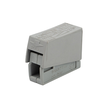 Строительно-монтажная клемма СМК 224-101 для светильника на 1 проводник (1,0-2,5)/(0,5-2,5) мм², серая (100 шт./уп.) Rexant 07-2401