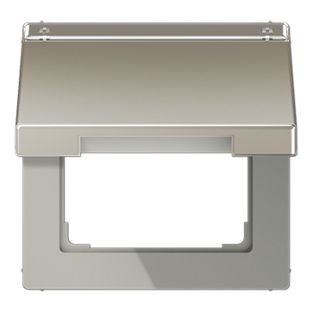 JUNG LS 990 Edelstahl Крышка откидная для розеток и изделий 50х50 с полем для надписи ES2990NAKL