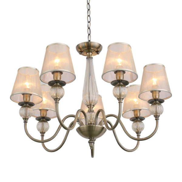 Купить Evoluce SL185.303.07 Люстра подвесная, потолочная Бронза, Прозрачный/Бежевый, Бронза E14 7*40W