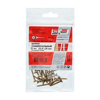Tech-Krep Саморез ШУж 3,5х25 пот. гол. (23 шт) - пакет 102481