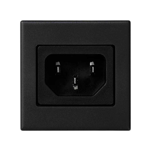 Simon Connect Графит Плата c 1-м разъёмом папа IEC320, 45х45мм K305A-14