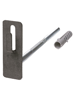 TDM Держатель фасадный для прута Ø8-10 мм длина 160 мм с дюбелем, стальной крюк SQ2402-3152