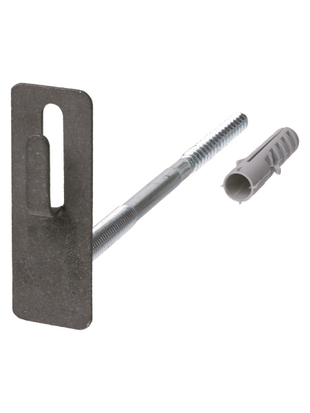 TDM Держатель фасадный для прута Ø8-10 мм длина 200 мм с дюбелем, стальной крюк SQ2402-3153