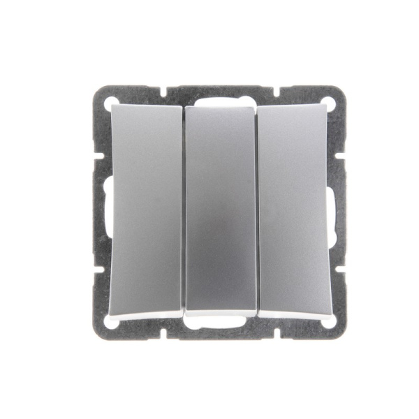Купить SE Дуэт Серебро Выключатель 3-клавишный (сх.3) WDE000331