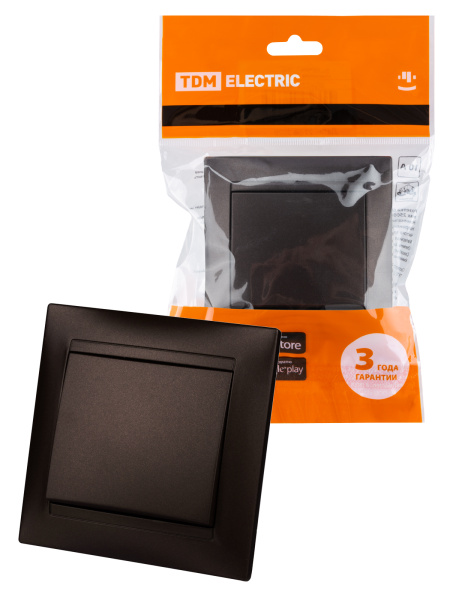 TDM Выключатель 1 кл. 10А шоколад "Лама" SQ1815-0501