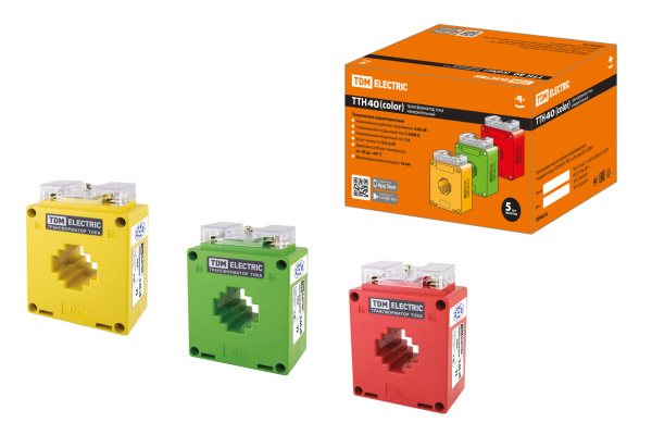 TDM Трансформатор тока измерительный ТТН  40/400/5-5VA/0,5-Р (3 шт., color) SQ1101-1215