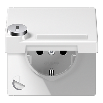 JUNG SCHUKO-розетка с крышкой  и замком, белый LS1520NAKLSLWW