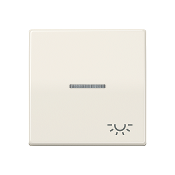 JUNG Клавиша для выключателя с окошком для подсветки и символом "свет" слоновая кость AS591KO5L