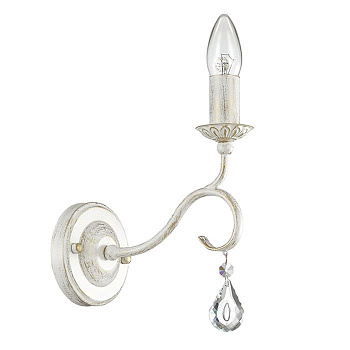 Lumion 3409/1W LN17 209 белый/зол.патина/хрусталь Бра E14 40W 220V OTESSO