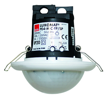 BEG Белый Датчик присутствия коридорный 360°, с контактом NC, диаметр действия 40х24м IP20 92480