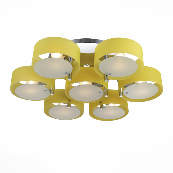 Evoluce SL483.092.07 Люстра потолочная Хром/Желтый E27 7*60W Evoluce SL483.092.07 Люстра потолочная Хром/Желтый E27 7*60W