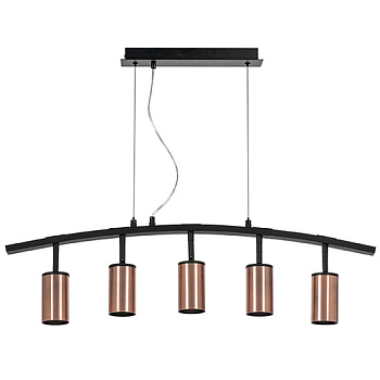 Lightstar LR735305 Люстра RULLO 5х50W GU10 ЧЕРНЫЙ/МЕДЬ (571735+214430-5), шт