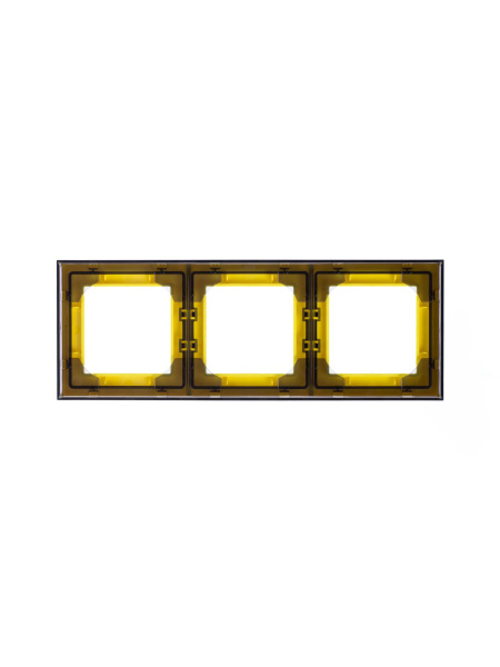 Купить ABB EPJ Levit жёлтый / дымчатый чёрный Рамка 3 поста 2CHH015030A6064