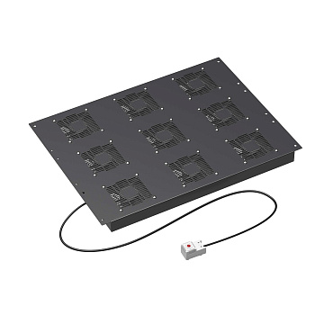 DKC Потолочный модуль 9 вентиляторов с термостатом для крыши напольных 19" IT-корпусов ДКС серии CQE шириной 800мм, RAL9005