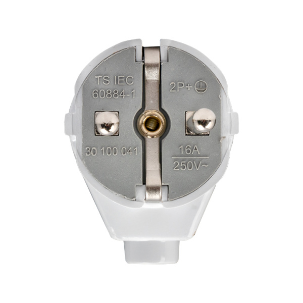 Купить EKF PROxima Вилка угловая усиленная с заземлением белая 16А 250В