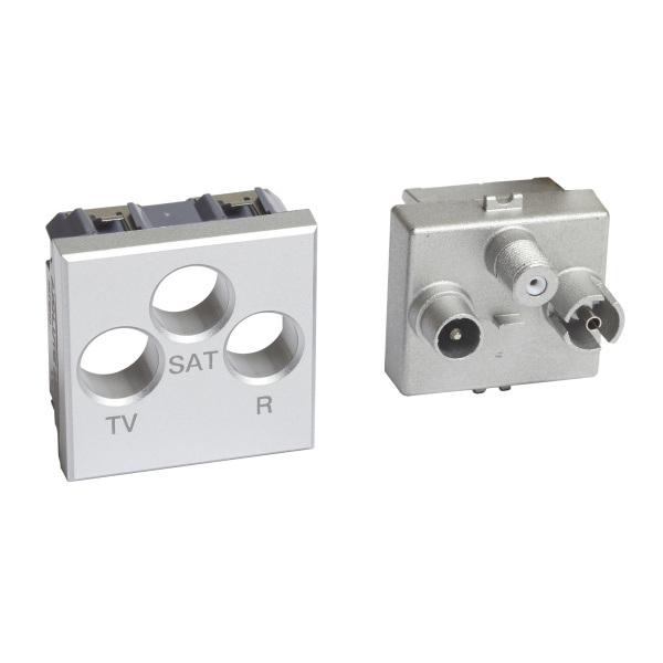 Купить BT Axolute Мех Розетки TV-R-SAT "звезда" , экранир. с лицевыми панелями Белый, Алюминий, Антрацит, 2 мод H4210M2D