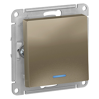 Systeme Electric AtlasDesign Шампань Выключатель 1-клавишный с подсветкой, сх.1а, 10АХ, механизм