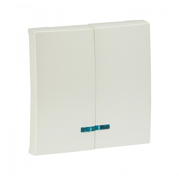 EKF PROxima Валенсия лицевая панель выключателя 2-кл. с индикатором 10А жемчуг