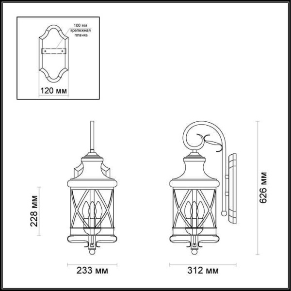 Купить Odeon Light 4045/3W ODL18 709 черный/золотая патина Уличный настенный светильник IP44 E14 3*60W 220V SATION