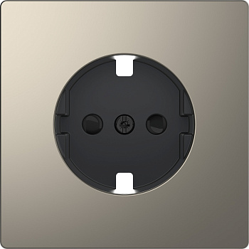 SE Merten D-Life Никель Накладка центральная для механизма розетки MTN2330-6050