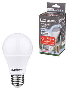 TDM Лампа светодиодная А60 - 10 Вт-230 В -4000 К–E27 "Лампа-ДИММЕР" SQ0340-0196