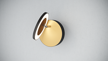 Quest Light Светильник накладной, черный с золотой вставкой, LED 6w 3000K 780lm, IP20 MOON black/gold