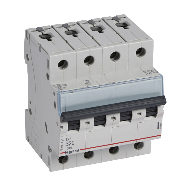 Legrand TX3 Автоматический выключатель 4P 20A (B) 6000/10kA 403903