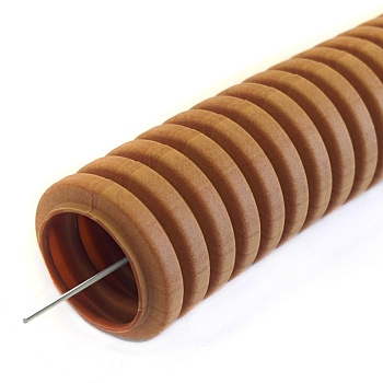 Промрукав Труба гофрированная ПВХ легкая 350 Н бук с/з д25 (25 м/уп) PR01.0040