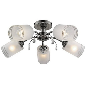 VELANTE 117-127-05 Люстра потолочная Темный хром/Белый E27 5*60W