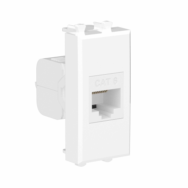 Купить DKC Компьютерная розетка RJ-45 без шторки модульная, кат.6, "Avanti", "Белое облако", 1 модуль