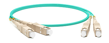 Hyperline FC-D3-504-SC/PR-SC/PR-H-1M-LSZH-AQ (FC-504-SC-SC-40G-1M) Патч-корд волоконно-оптический (шнур) MM 50/125(OM4), SC-SC, duplex, 10G/40G, LSZH, 46093