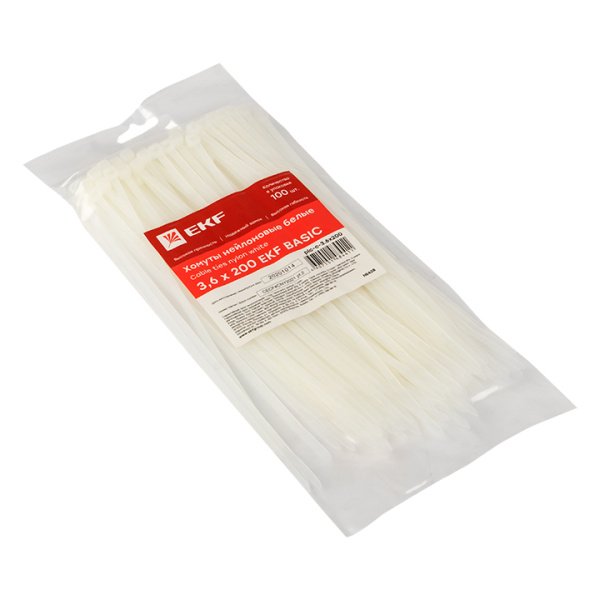 Купить EKF Basic Хомут нейлоновый (3,6х200) (100шт.)