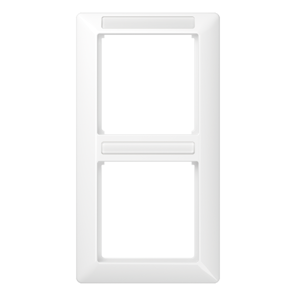 JUNG рамка 2-кратная вертикальная с полем для надписи белая AS582BFINAWW