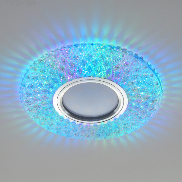 Elektrostandard Встраиваемый точечный светильник с LED подсветкой 2220 MR16 CL прозрачный подсветка мульти 4690389129568 a041527